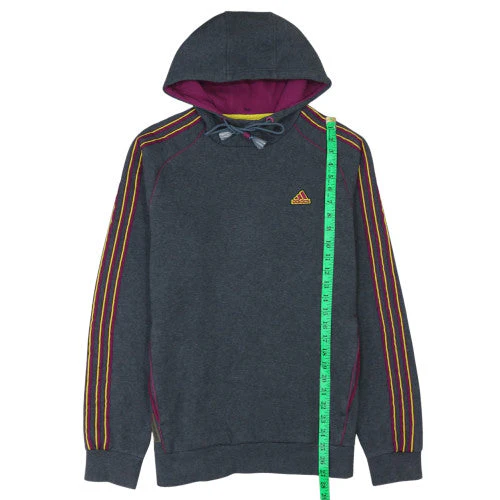 Adidas Mens Grey Pullover Hoodie M Sports Fleece Sweatshirt - Image 3