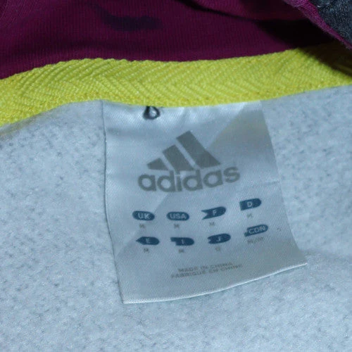 Adidas Mens Grey Pullover Hoodie M Sports Fleece Sweatshirt - Image 5