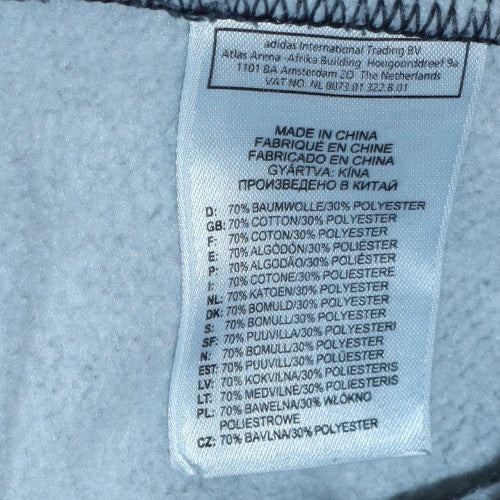 Adidas Mens Grey Pullover Hoodie M Sports Fleece Sweatshirt - Image 6