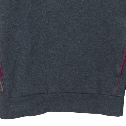 Adidas Mens Grey Pullover Hoodie M Sports Fleece Sweatshirt - Image 7