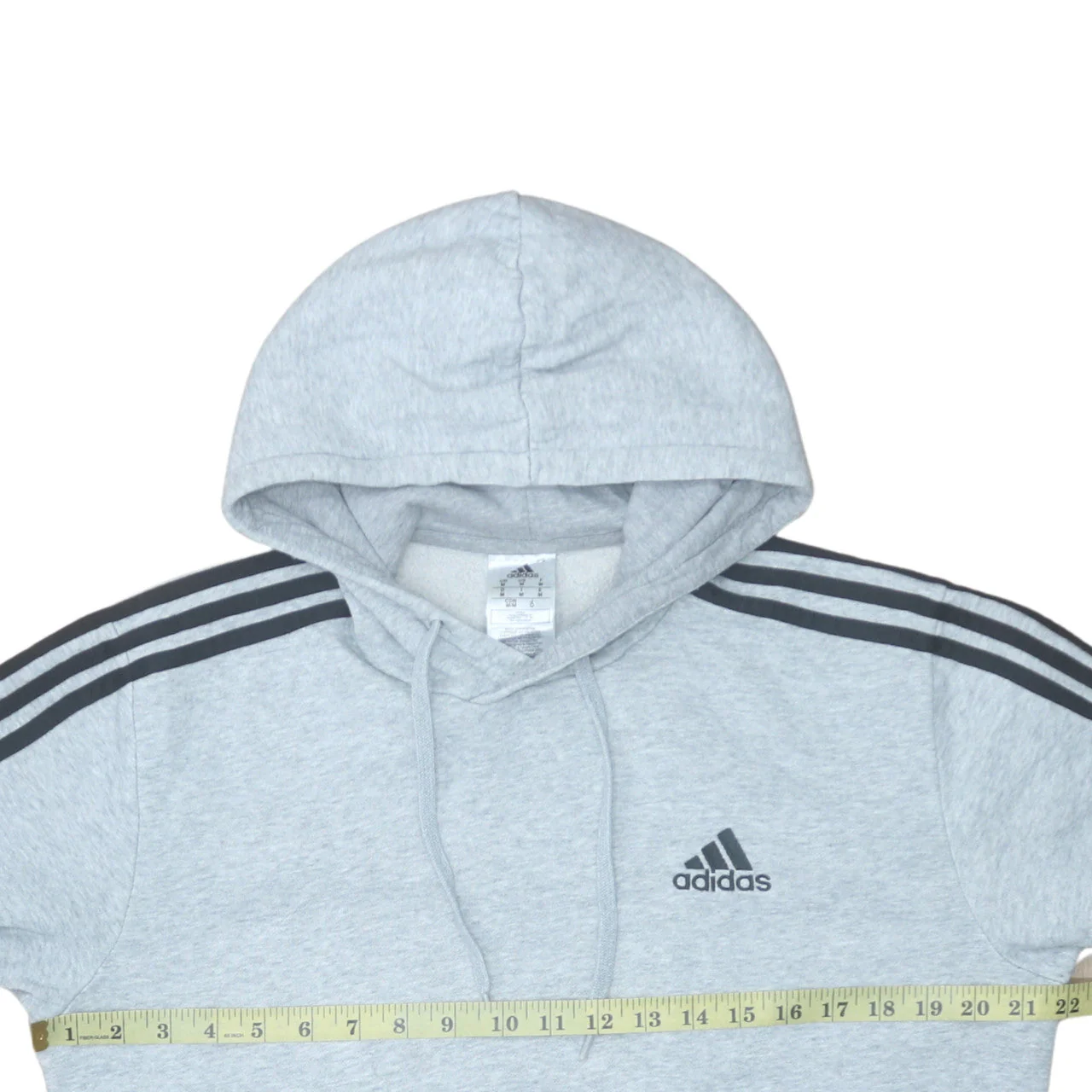 Adidas Men's Grey Pullover Hoodie Medium Regular Fit Sportswear - Image 2