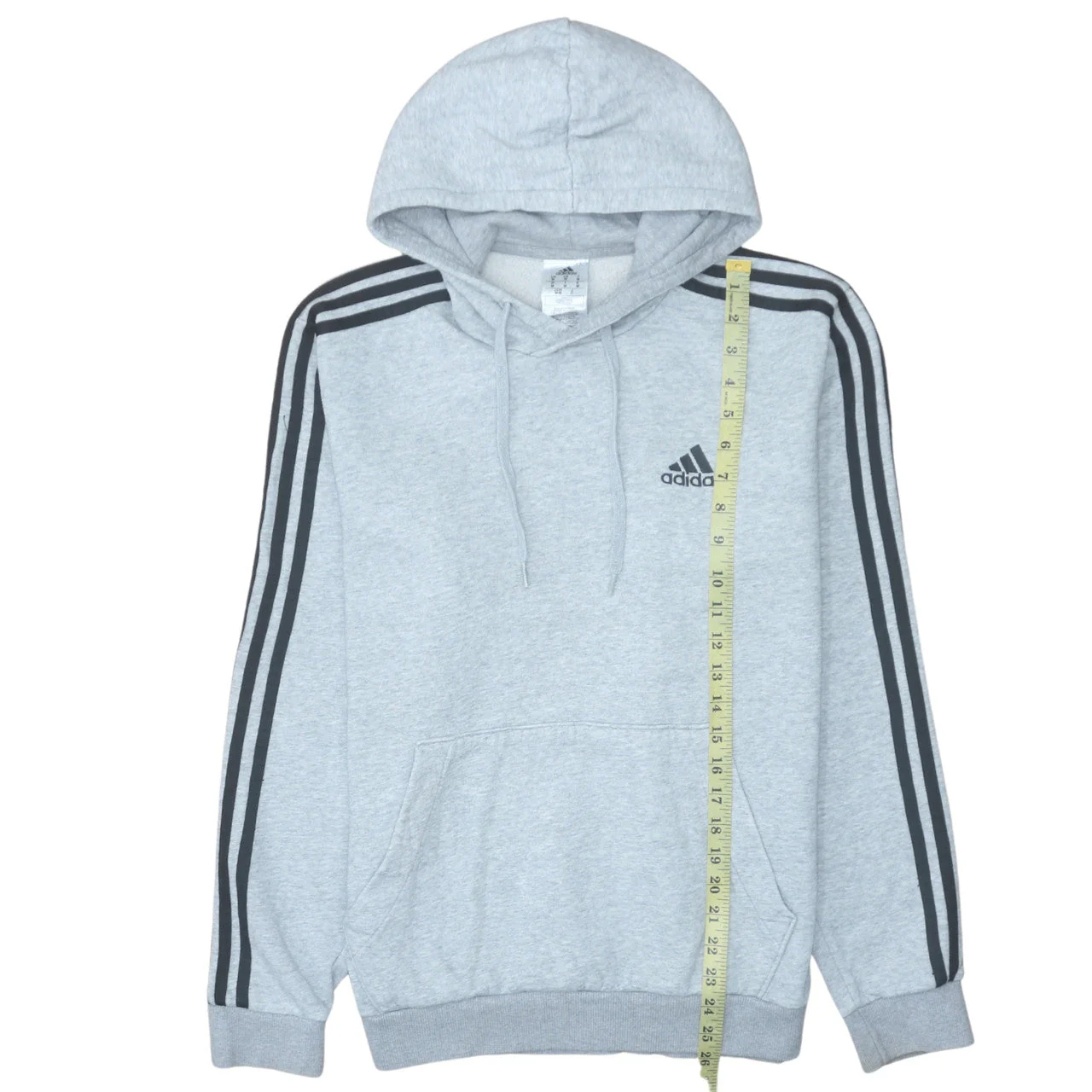 Adidas Men's Grey Pullover Hoodie Medium Regular Fit Sportswear - Image 3