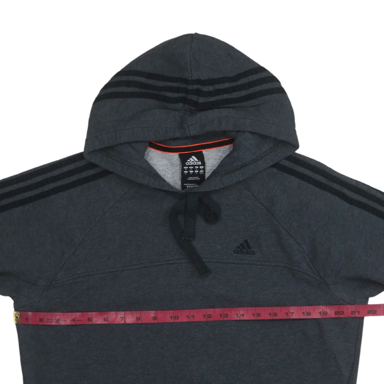 Adidas Men's Grey Pullover Hoodie Size M Fleece Sportswear - Image 2