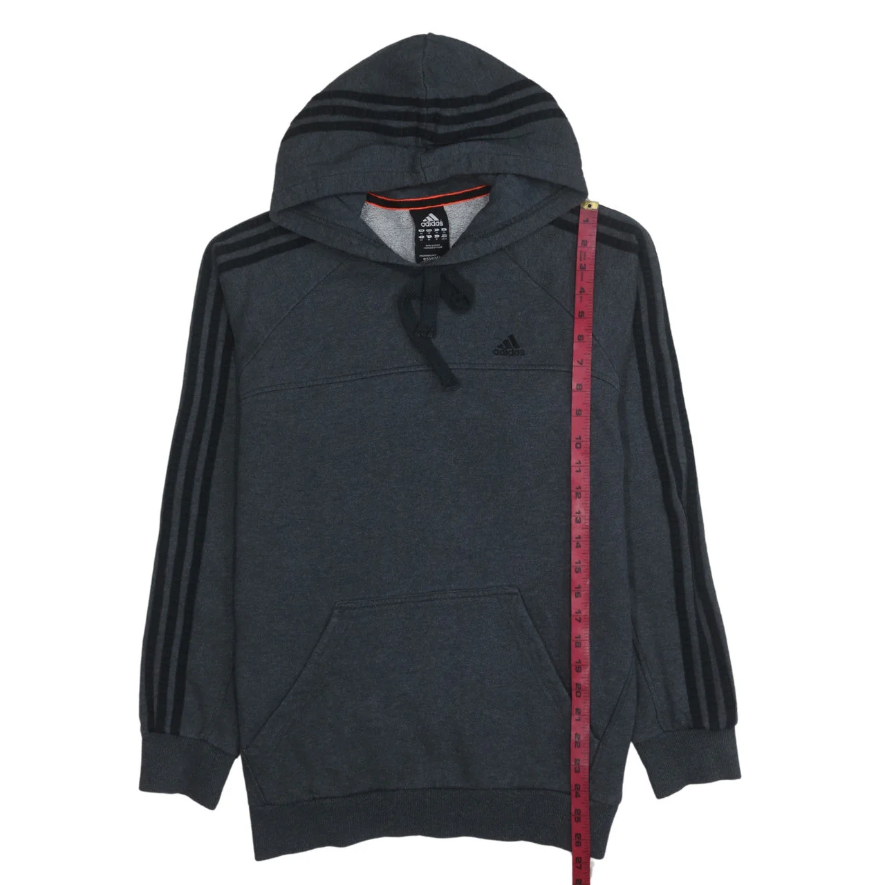 Adidas Men's Grey Pullover Hoodie Size M Fleece Sportswear - Image 3