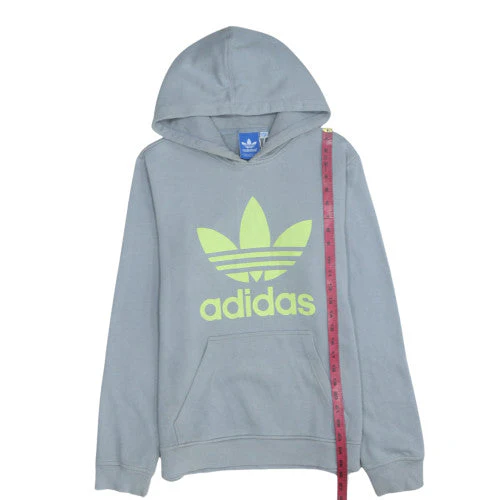 Adidas Mens Grey Pullover Hoodie Size M Logo Sportswear - Image 2