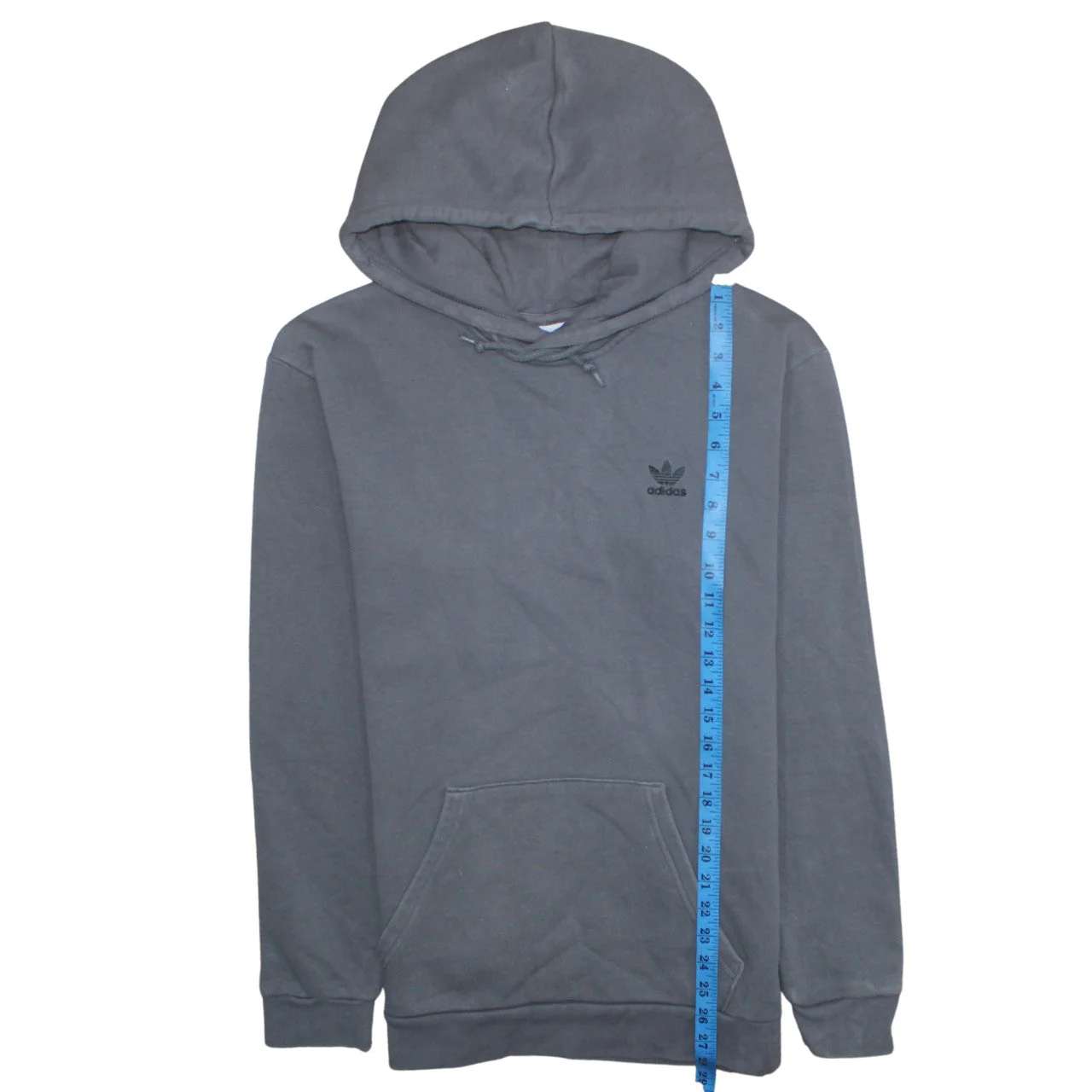 Adidas Mens Grey Pullover Hoodie Size M Regular Fit Fleece - Image 3