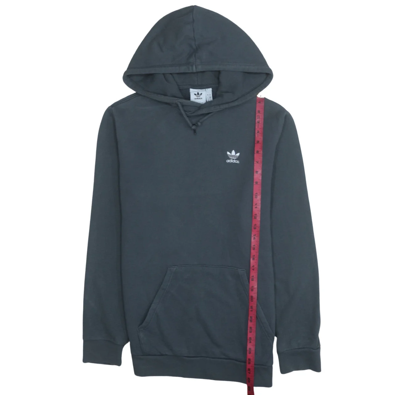 Adidas Mens Grey Pullover Hoodie Size M Regular Fit Logo Sweatshirt - Image 3