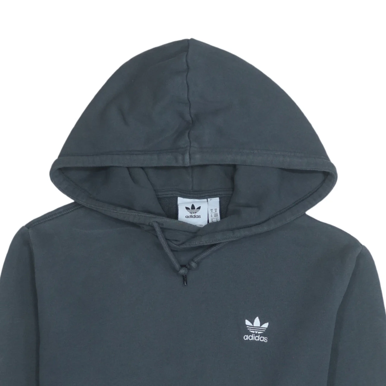 Adidas Mens Grey Pullover Hoodie Size M Regular Fit Logo Sweatshirt - Image 7