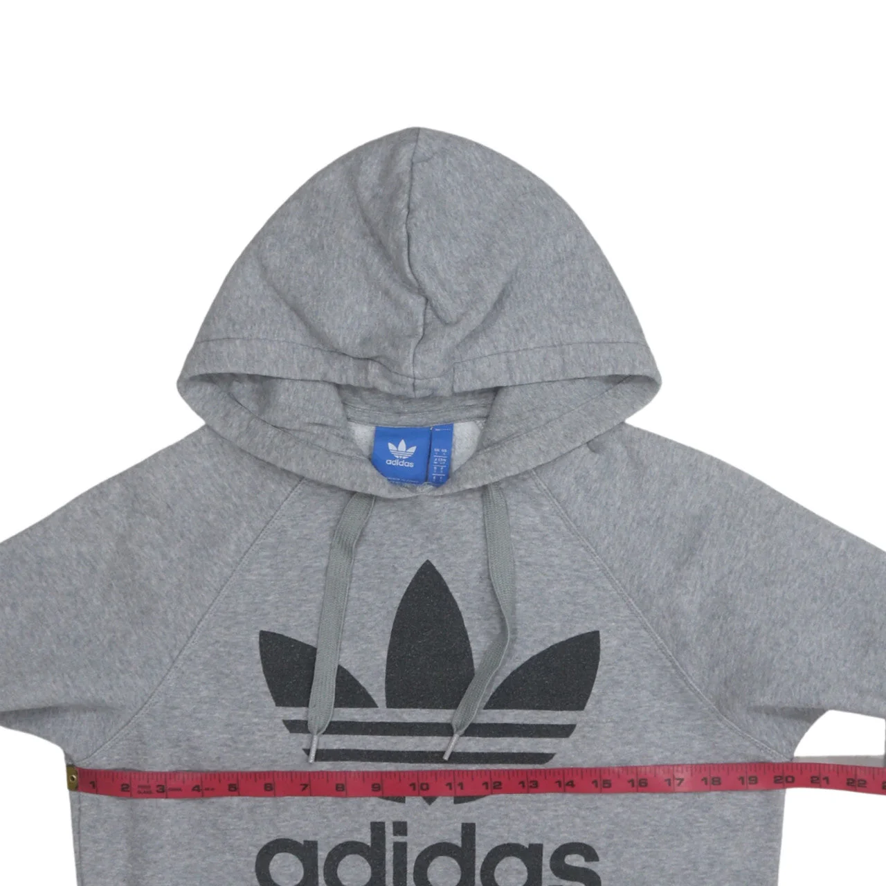 Adidas Mens Grey Pullover Hoodie Small Regular Fit Logo Fleece - Image 2