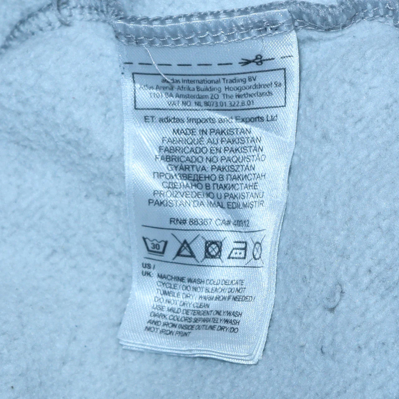 Adidas Mens Grey Pullover Hoodie Small Regular Fit Logo Fleece - Image 6