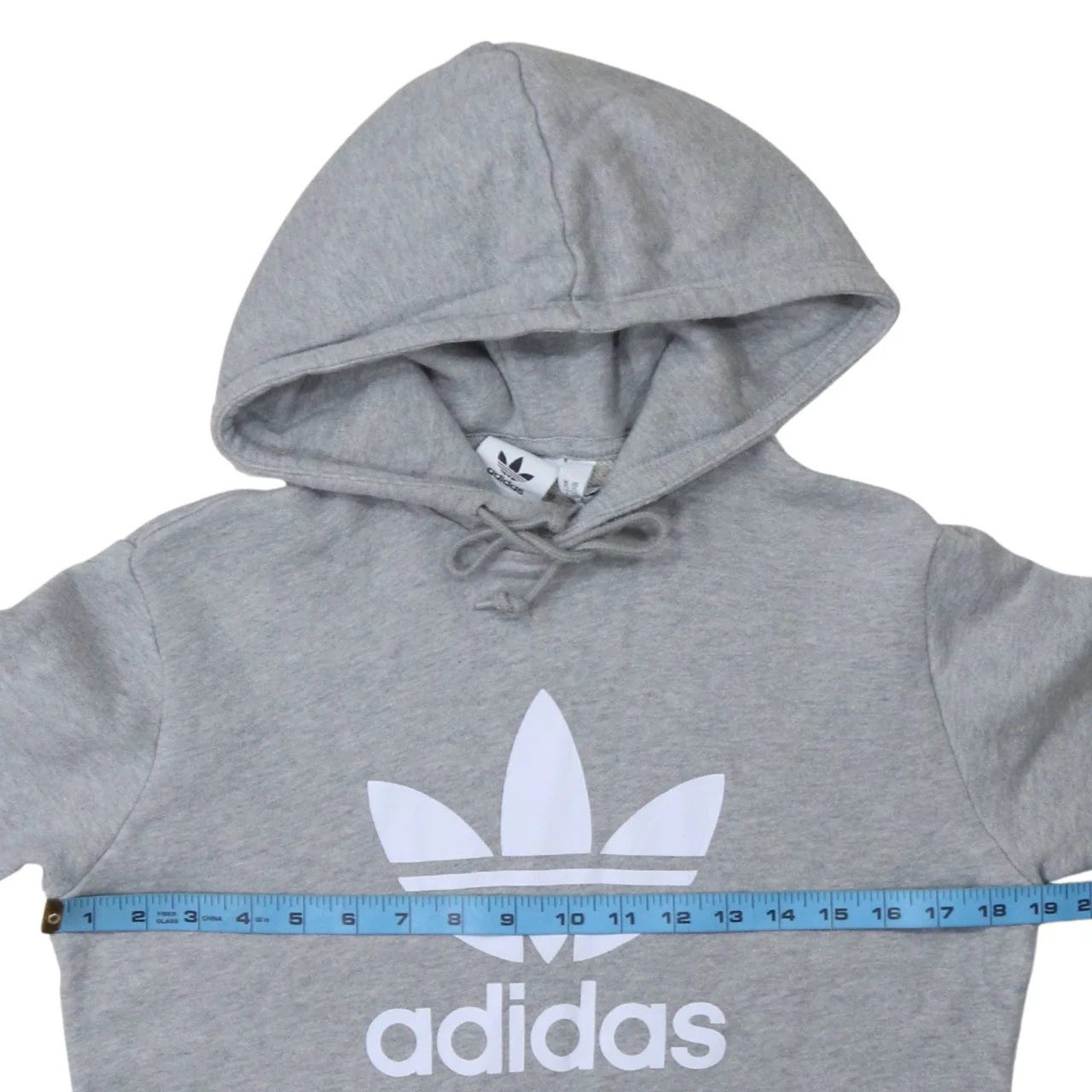 Adidas Mens Grey Pullover Hoodie XS Regular Fit Logo Sweatshirt - Image 3