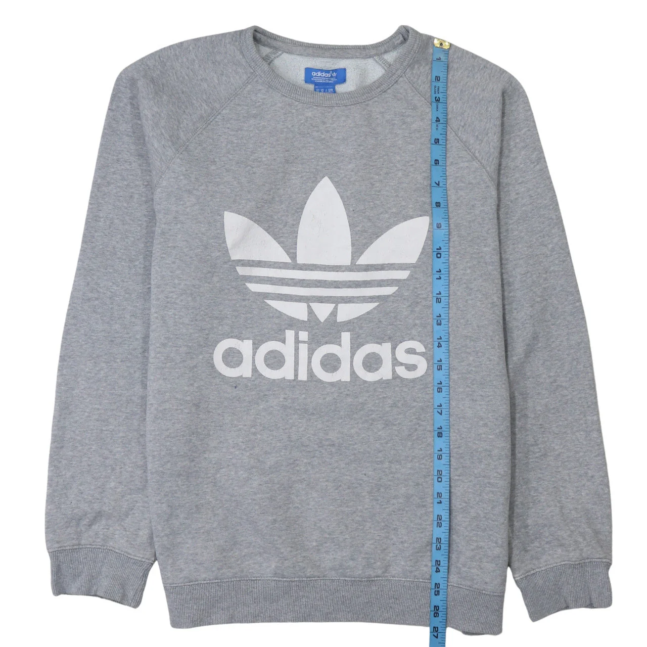 Adidas Men's Grey Pullover Logo Sweatshirt Size M - Image 3