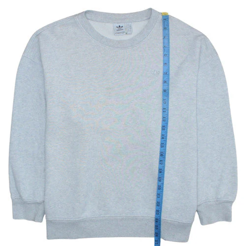 Adidas Men's Grey Pullover Sweatshirt L Crew Neck Fleece Logo - Image 3