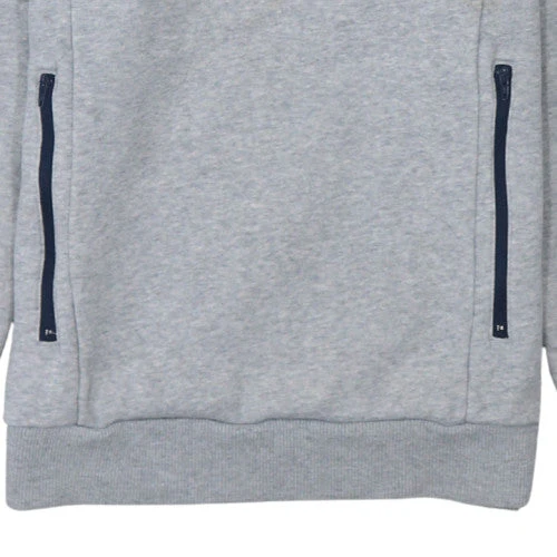 Adidas Men's Grey Pullover Sweatshirt S Crew Neck Zip Pockets Sports - Image 7