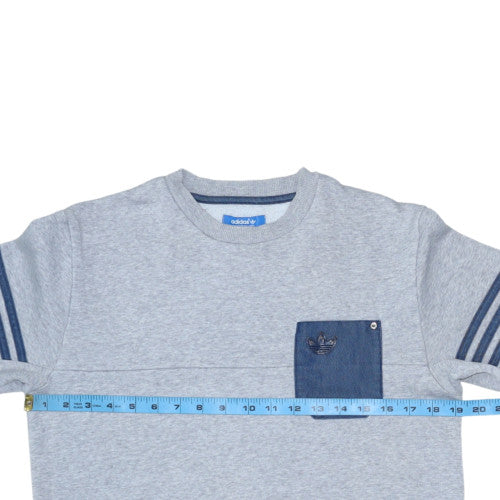 Adidas Men's Grey Pullover Sweatshirt Size S Crew Neck Fleece - Image 2