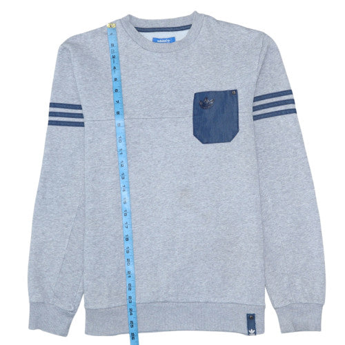 Adidas Men's Grey Pullover Sweatshirt Size S Crew Neck Fleece - Image 3
