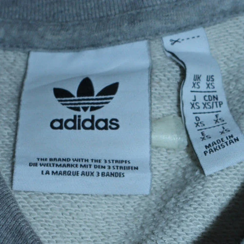 Adidas Mens Grey Pullover Sweatshirt XS Crew Neck Fleece - Image 6