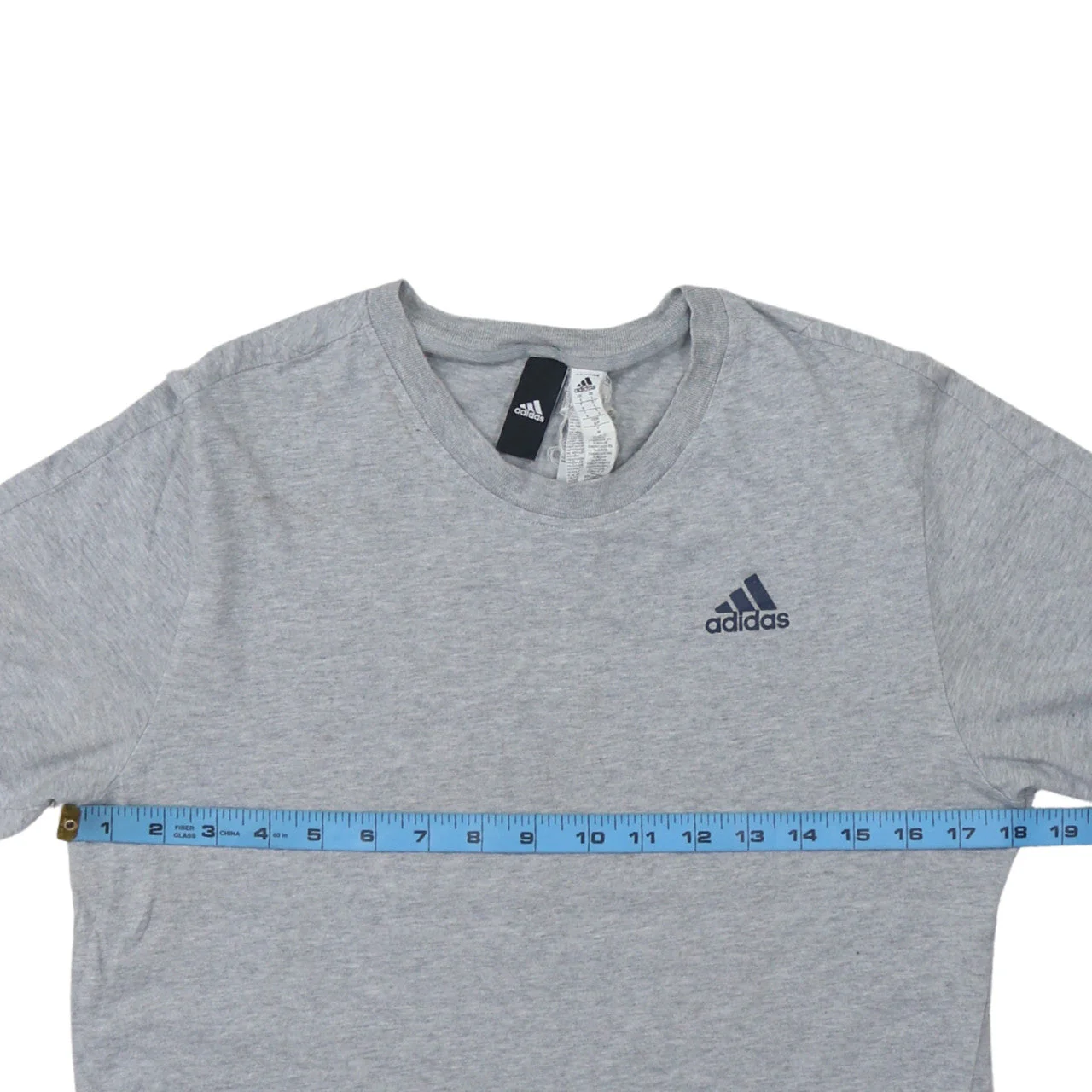 Adidas Men's Grey Short Sleeve Crew Neck Cotton T-Shirt Size S - Image 2