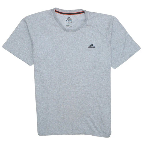Adidas Men's Grey Short Sleeve Crew Neck Sports T-Shirt Size M
