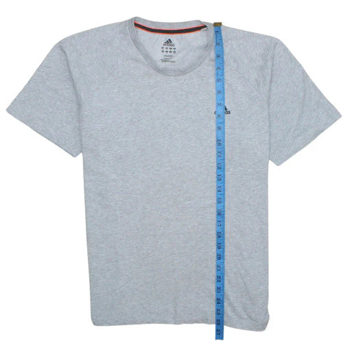 Adidas Men's Grey Short Sleeve Crew Neck Sports T-Shirt Size M - Image 2