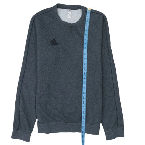 Adidas Mens Grey Small Crew Neck Pullover Sweatshirt - Image 2