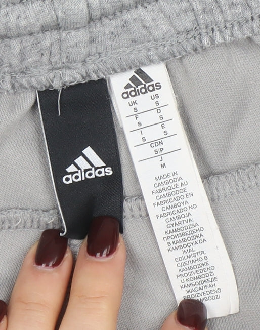 Adidas Mens Grey Sweatpants S Regular Fit Fleece Activewear Trousers - Image 4