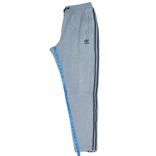 Adidas Mens Grey Track Pants L Regular Fit 3 Stripe Activewear Trousers - Image 3