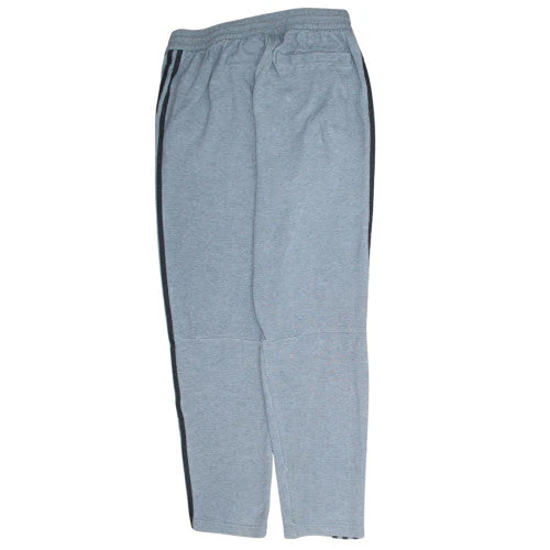 Adidas Mens Grey Track Pants L Regular Fit 3 Stripe Activewear Trousers - Image 4