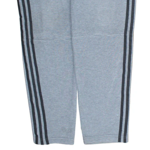 Adidas Mens Grey Track Pants L Regular Fit 3 Stripe Activewear Trousers - Image 5