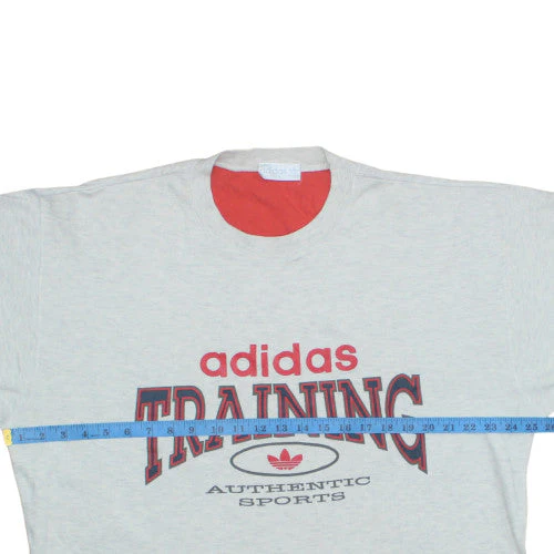 Adidas Men's Grey Training T-Shirt L Crew Neck Short Sleeve Sports Tee - Image 2