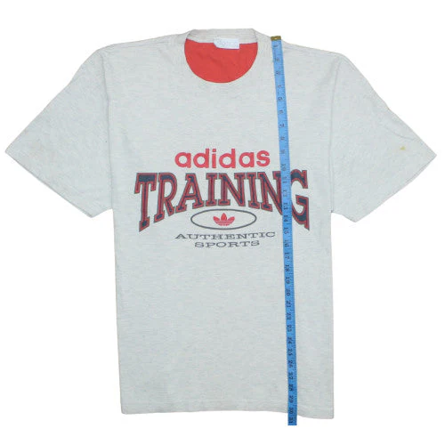 Adidas Men's Grey Training T-Shirt L Crew Neck Short Sleeve Sports Tee - Image 3