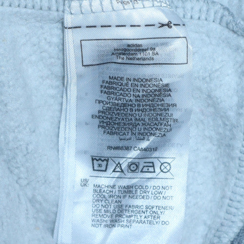 Adidas Mens Grey White Crew Neck Sweatshirt L Classic Logo Pullover - Image 6