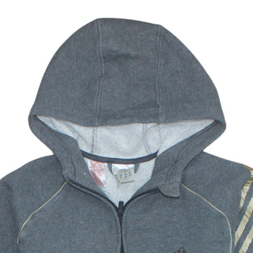 Adidas Mens Grey XL Full Zip Hoodie Sweatshirt Sportswear - Image 8