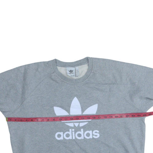 Adidas Men's Grey XL Pullover Sweatshirt Crew Neck Logo Fleece - Image 3