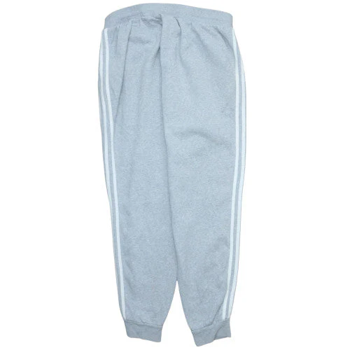 Adidas Mens Grey XL Tapered Sweatpants with Stripe Detailing