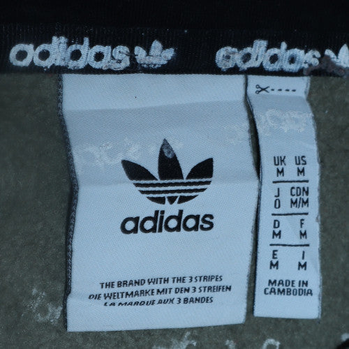 Adidas Mens Khaki Black Hoodie Size M 1/4 Zip Pullover Sweatshirt - Image 5