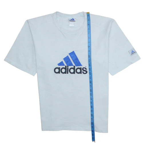 Adidas Men's Light Blue Crew Neck Short Sleeve Logo T-Shirt Size M - Image 2