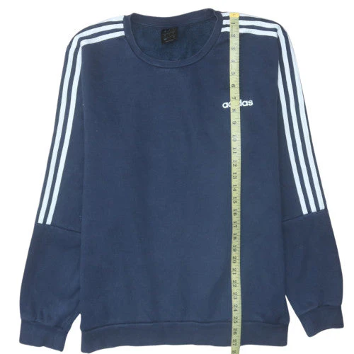 Adidas Men's Navy Blue Crew Neck Pullover Sweatshirt Size L - Image 3