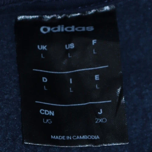 Adidas Men's Navy Blue Crew Neck Pullover Sweatshirt Size L - Image 5