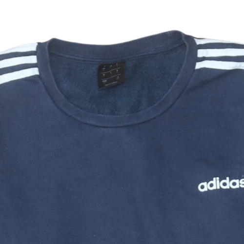 Adidas Men's Navy Blue Crew Neck Pullover Sweatshirt Size L - Image 7
