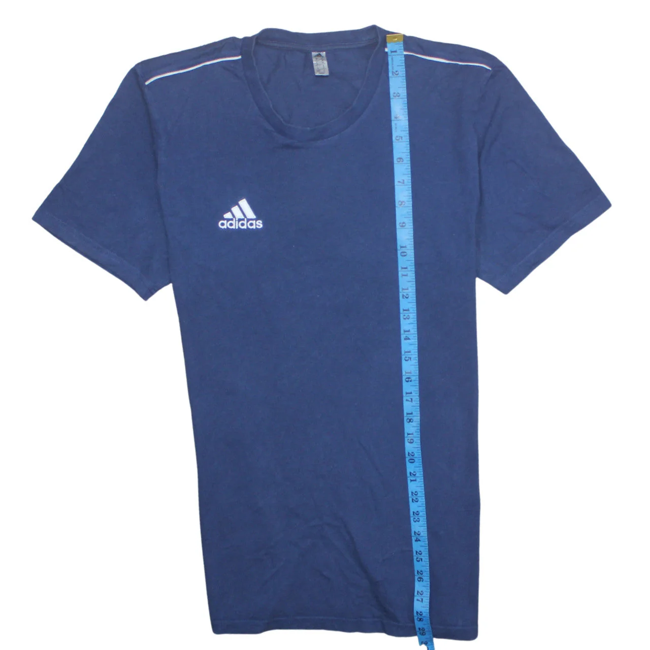 Adidas Men's Navy Blue Crew Neck Short Sleeve Cotton T-Shirt M - Image 2
