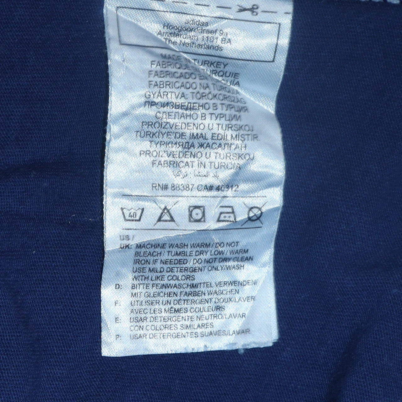 Adidas Men's Navy Blue Crew Neck Short Sleeve Cotton T-Shirt M - Image 5