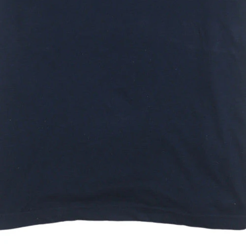 Adidas Men's Navy Blue Crew Neck Short Sleeve T-Shirt M Cotton - Image 7