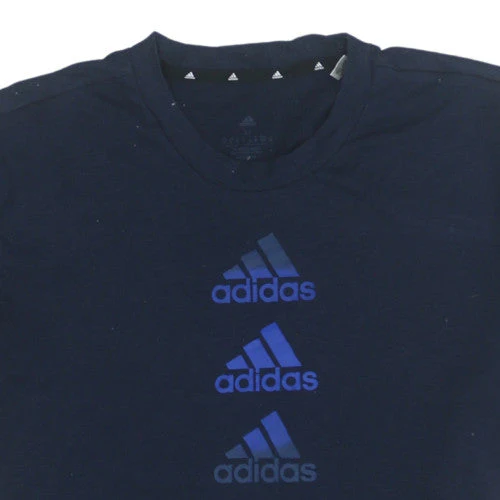 Adidas Men's Navy Blue Crew Neck Short Sleeve T-Shirt M Cotton - Image 8