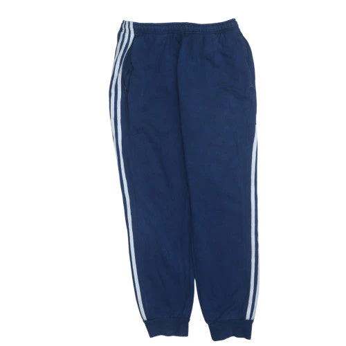 Adidas Mens Navy Blue Jogger Sweatpants L Elastic Waist Classic Style - Image 4