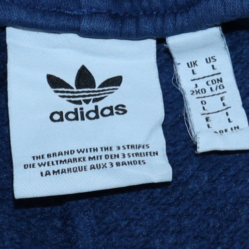 Adidas Mens Navy Blue Jogger Sweatpants L Elastic Waist Classic Style - Image 5