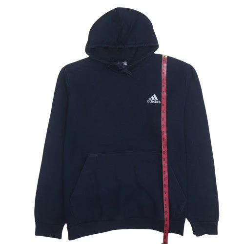 Adidas Mens Navy Blue Pullover Hoodie XL Fleece Cotton Blend - Image 2