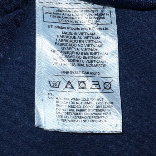 Adidas Mens Navy Full Zip Hoodie Team Evolution Alpine Racing Size 164 - Image 6
