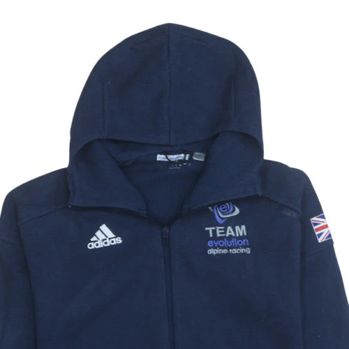 Adidas Mens Navy Full Zip Hoodie Team Evolution Alpine Racing Size 164 - Image 7