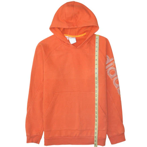 Adidas Mens Orange Pullover Hoodie M Sports Fleece Sweatshirt - Image 2